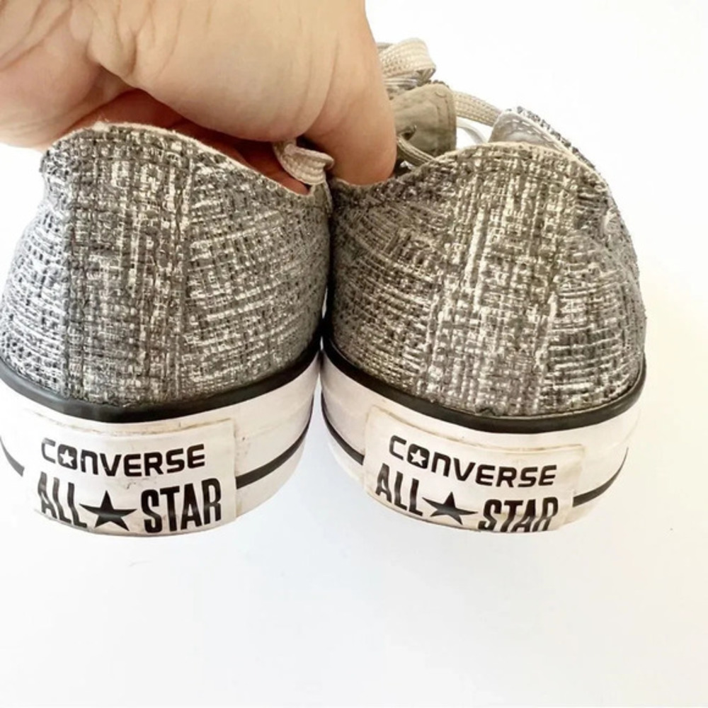 Converse Allstar Silver Sparkle Classic Sneakers Size 6 Women’s‎ Wedding Chucks - Picture 7 of 10